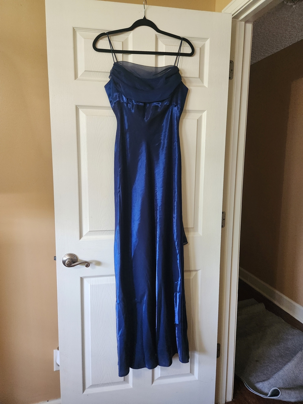 Night Way Collections Royal Blue Satin Maxi Slip Dress